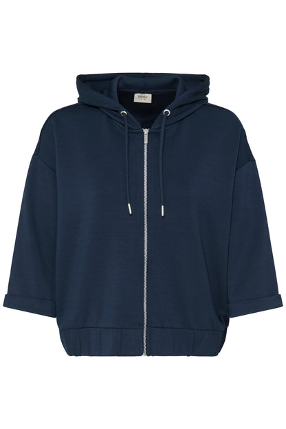 Fransa Felpa Donna con Cappuccio e Zip Manica a 3/4 in Modal Stretch