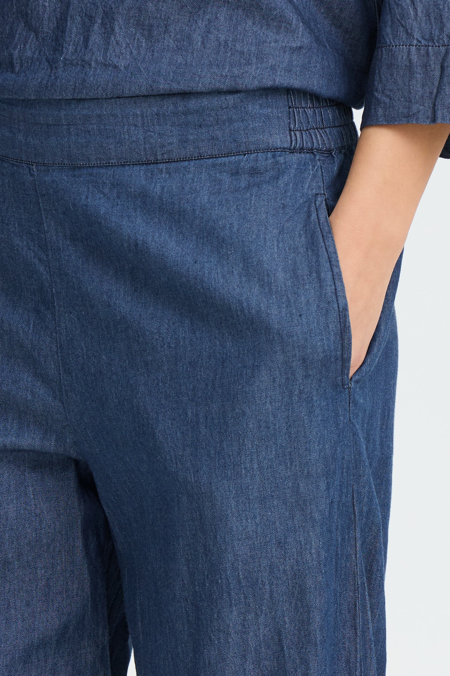 Fransa Pantalone Donna dritto in cotone leggero Blu