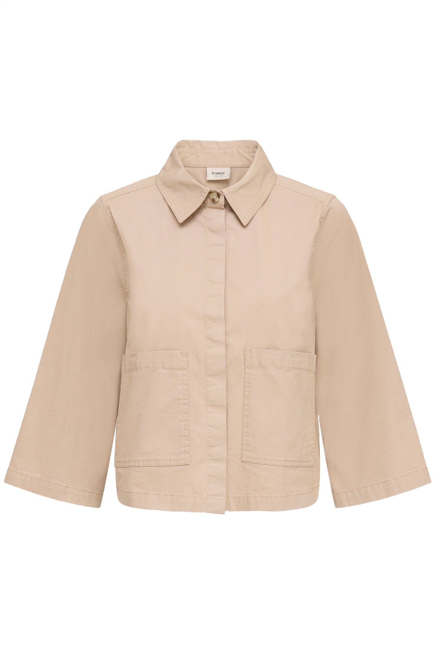Fransa · Giacca donna boxy manica 3/4 beige