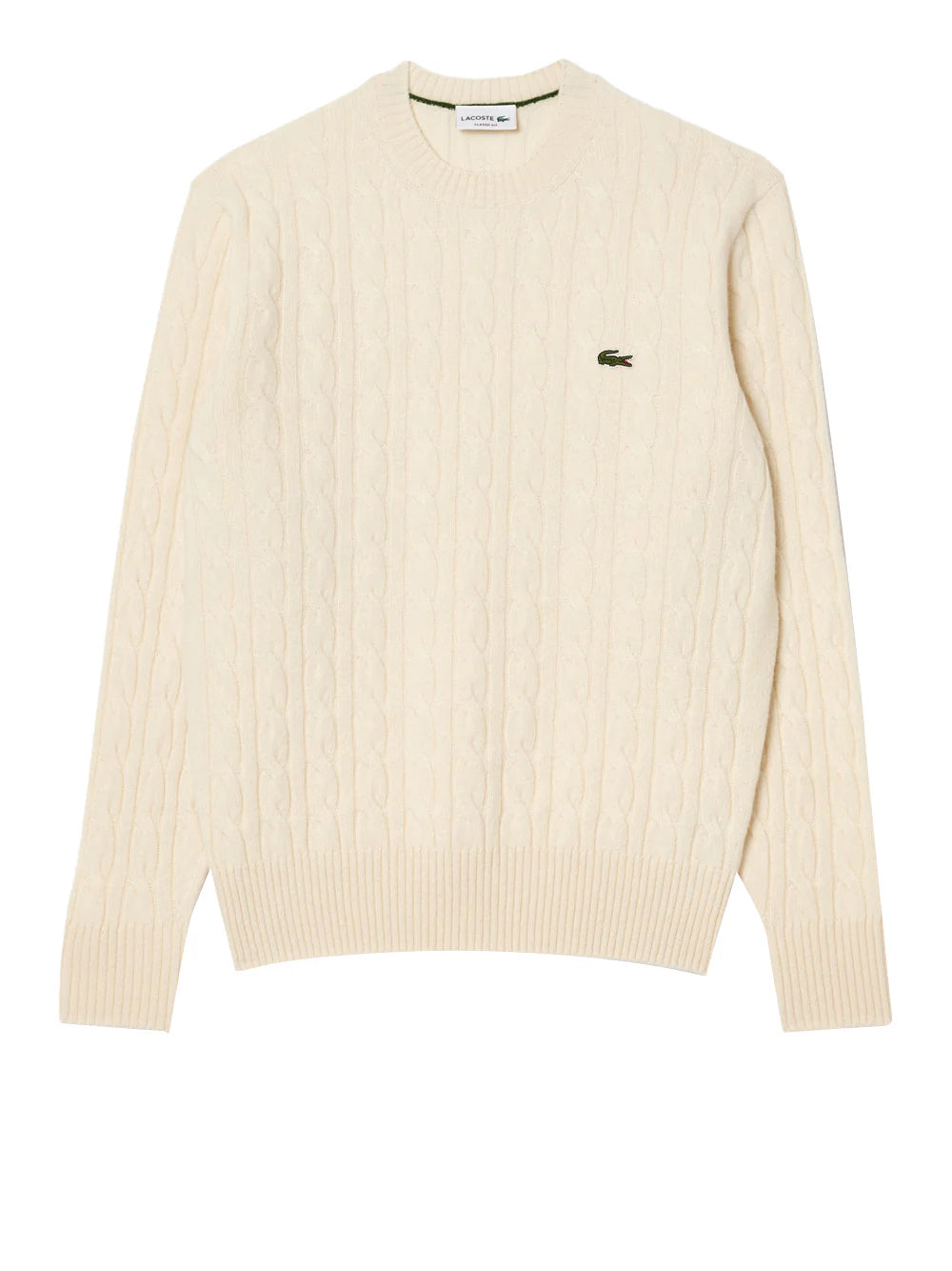 Lacoste Maglione Uomo girocollo a trecce in lana