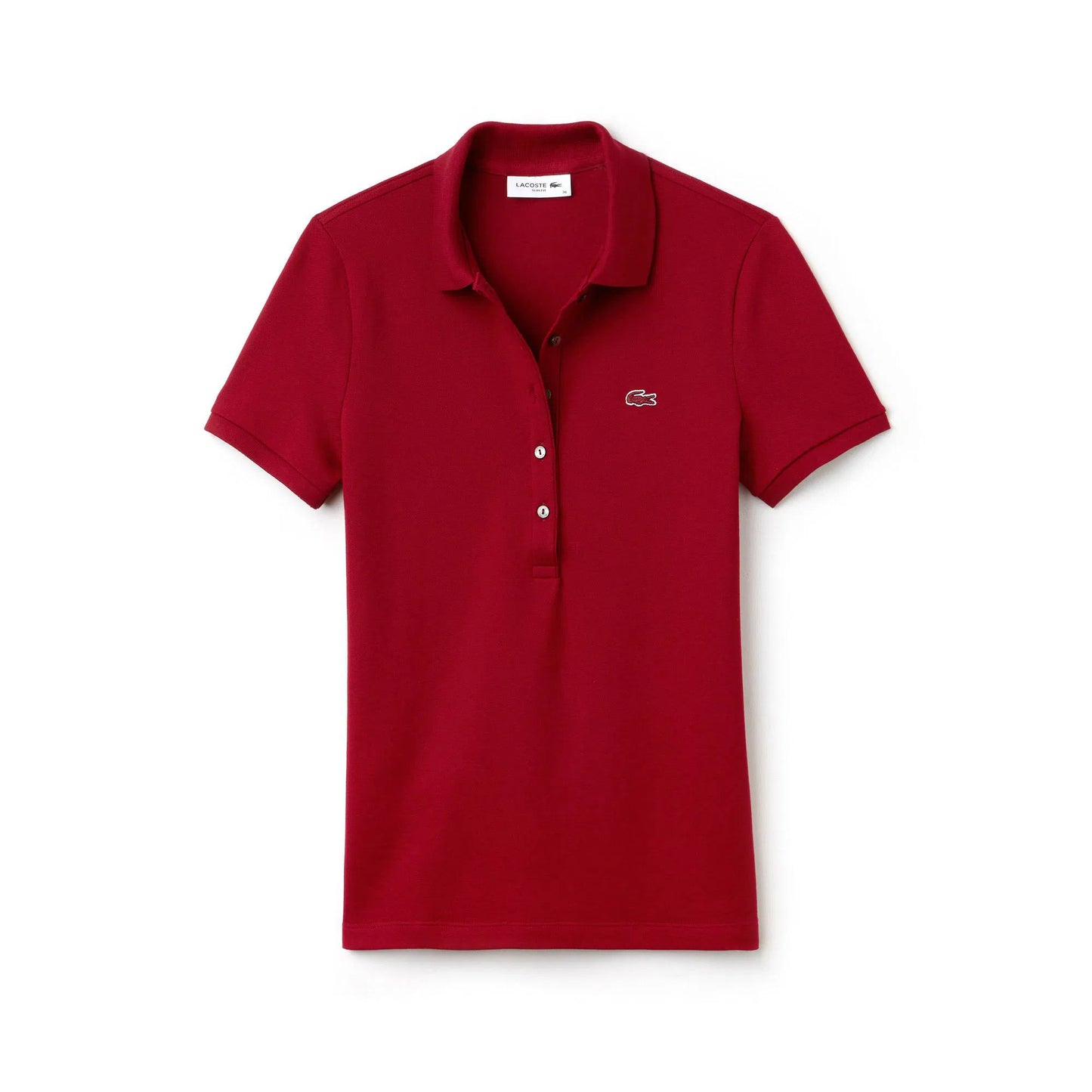 LACOSTE Polo Donna Slim fit in Piqué di cotone stretch con bottoni in madreperla