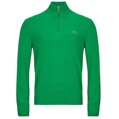 LACOSTE Maglione Collo Alto con Zip in lana cardata