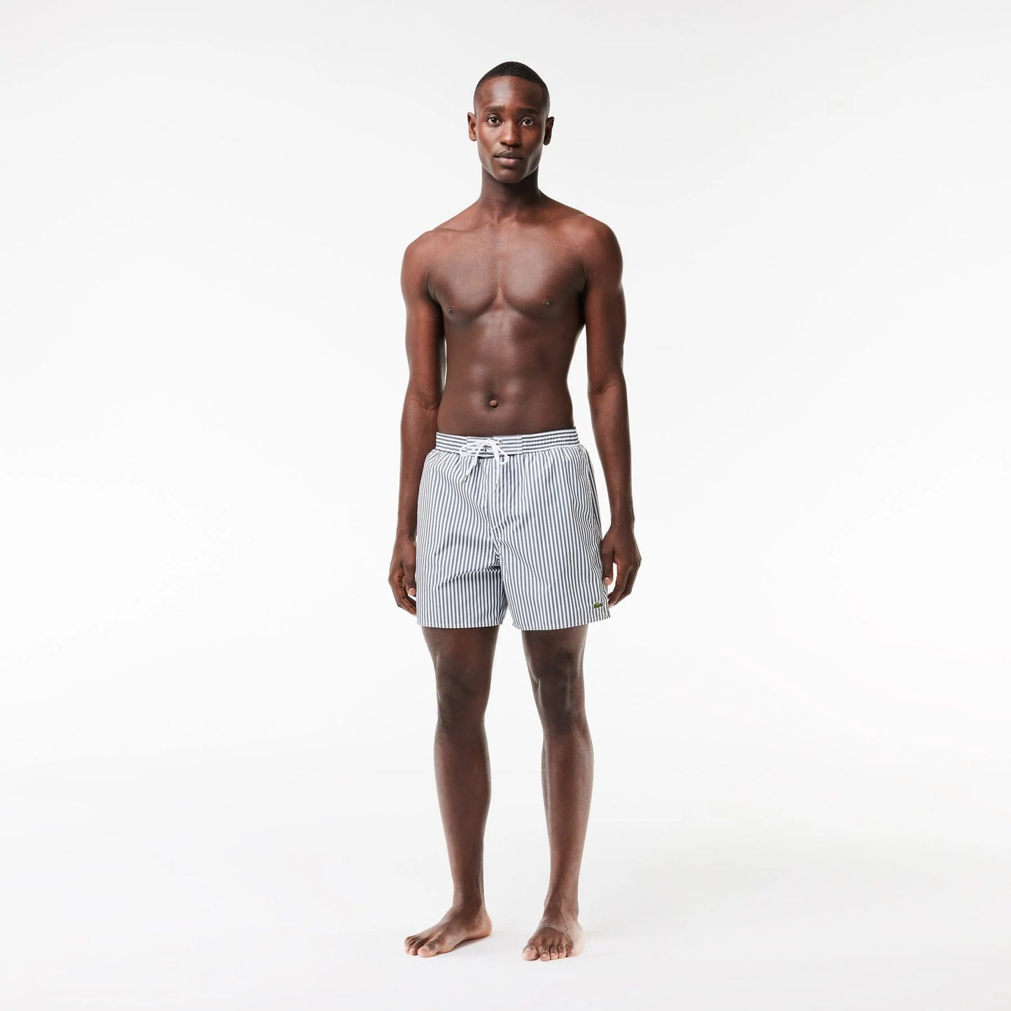 LACOSTE Costume Uomo in Poliestere Riciclato a Righe Verticali Sottili