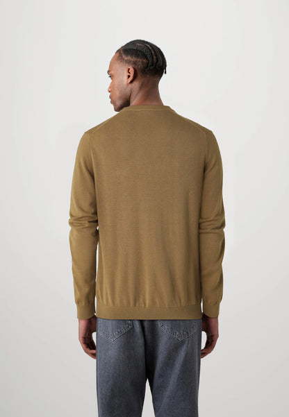 LACOSTE Maglione Uomo girocollo in Lana e Poliamide Marrone chiaro