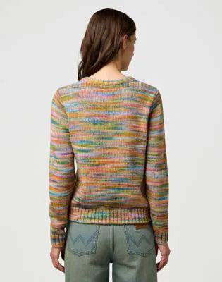 WRANGLER Maglione Donna girocollo cotone/acrilico a righe rainbow