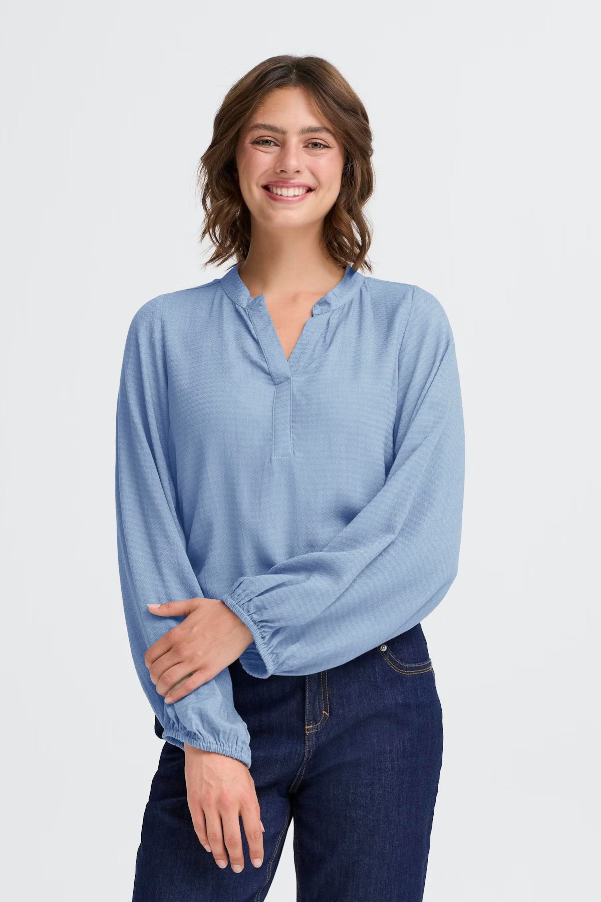 FRANSA Blusa Fhrida Donna con scollo a V in viscosa