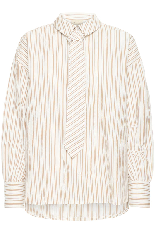 Fransa camicia Zaba White Tobacco Stripe