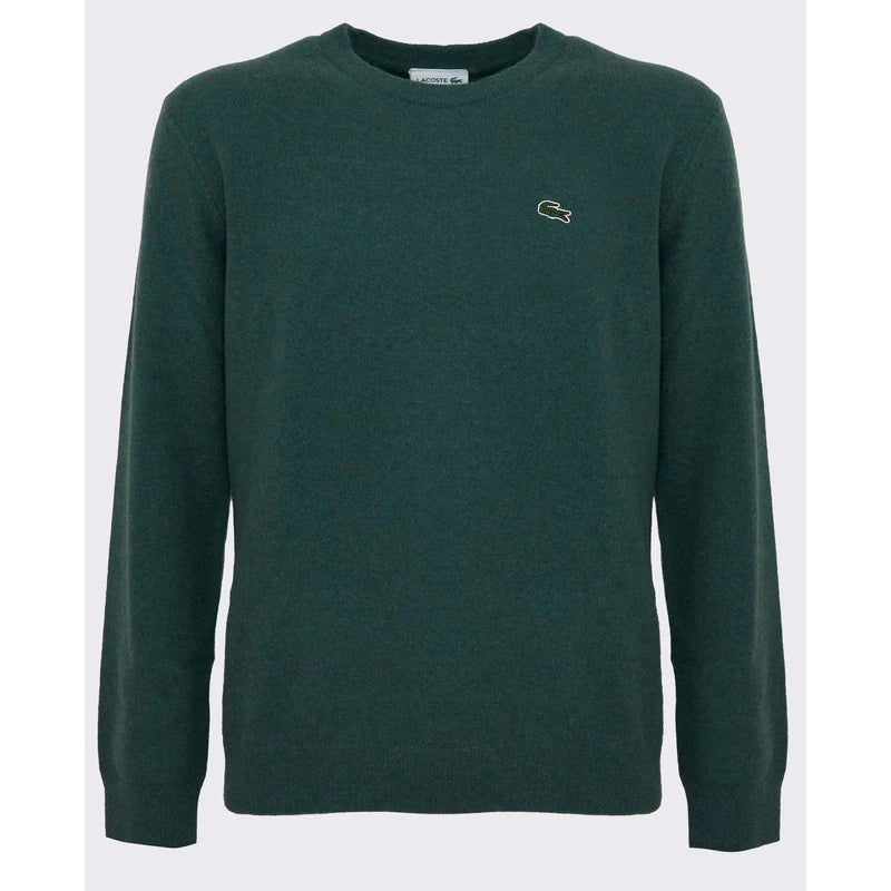 LACOSTE Maglione Uomo girocollo in Lana e Poliamide Verde