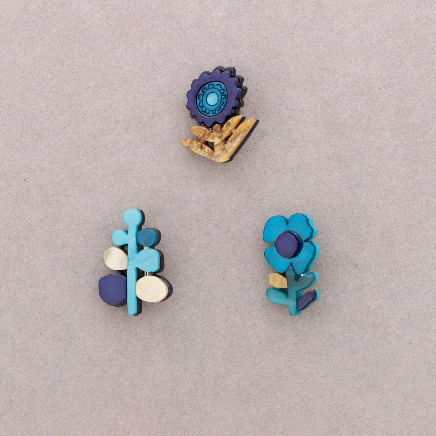 Set di Spille 3 Fiori Resina