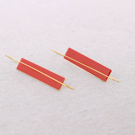 Orecchini Acciaio Quadrato Cerchio Smalto