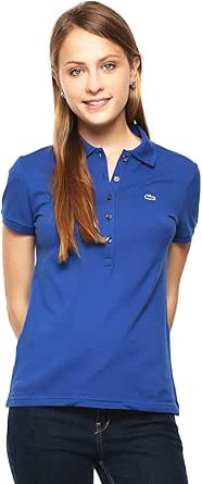 LACOSTE Polo Donna Slim fit in Piqué di cotone stretch con bottoni in madreperla