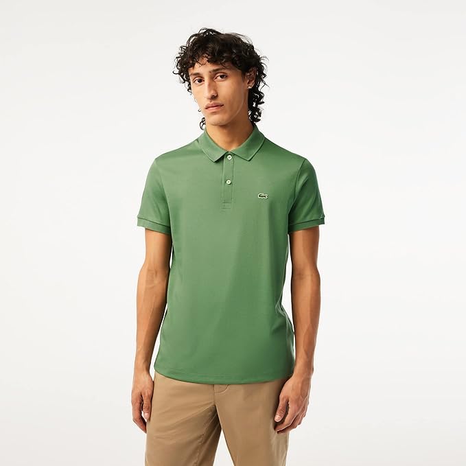 LACOSTE Polo Uomo Manica Corta Cotone Pima Verde