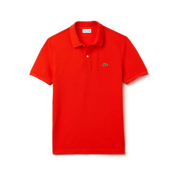 Lacoste · Polo uomo manica corta slim piqué arancione