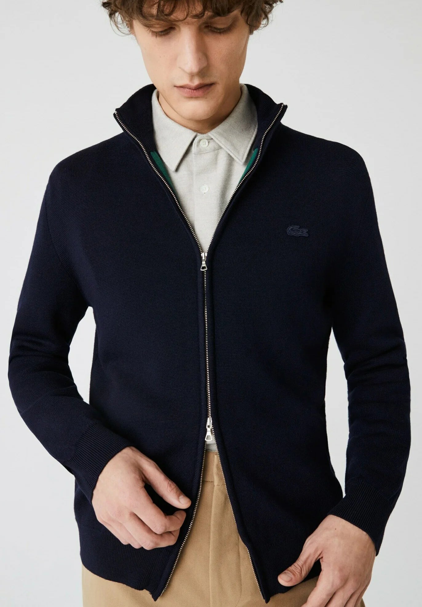 LACOSTE Maglione Uomo con zip in lana merino