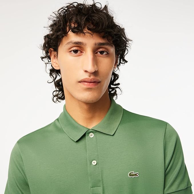 LACOSTE Polo Uomo Manica Corta Cotone Pima Verde