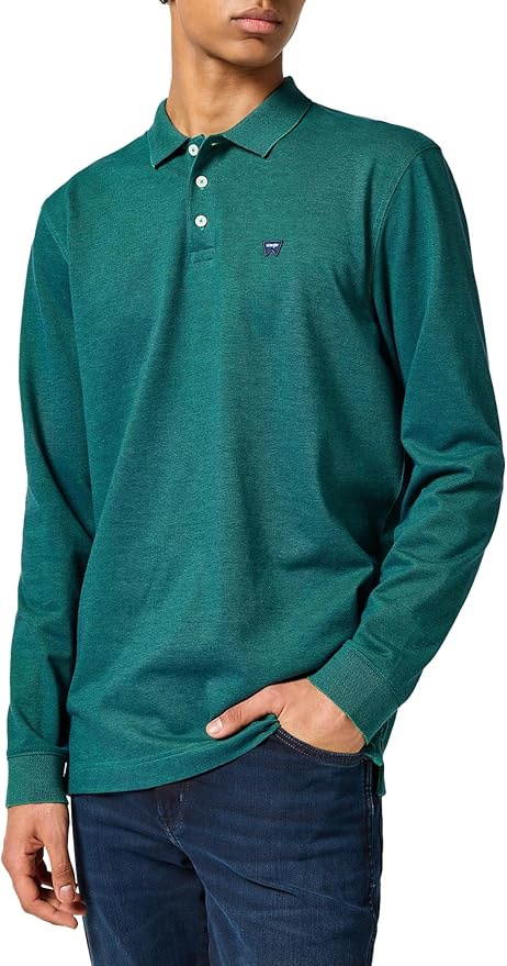 WRANGLER Polo Uomo Classic fit maniche lunghe in cotone