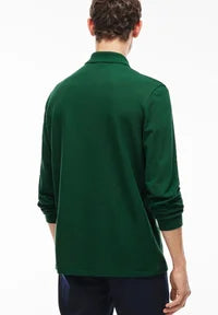 Polo Lacoste in Cotone Piqué Maniche Lunghe Verde