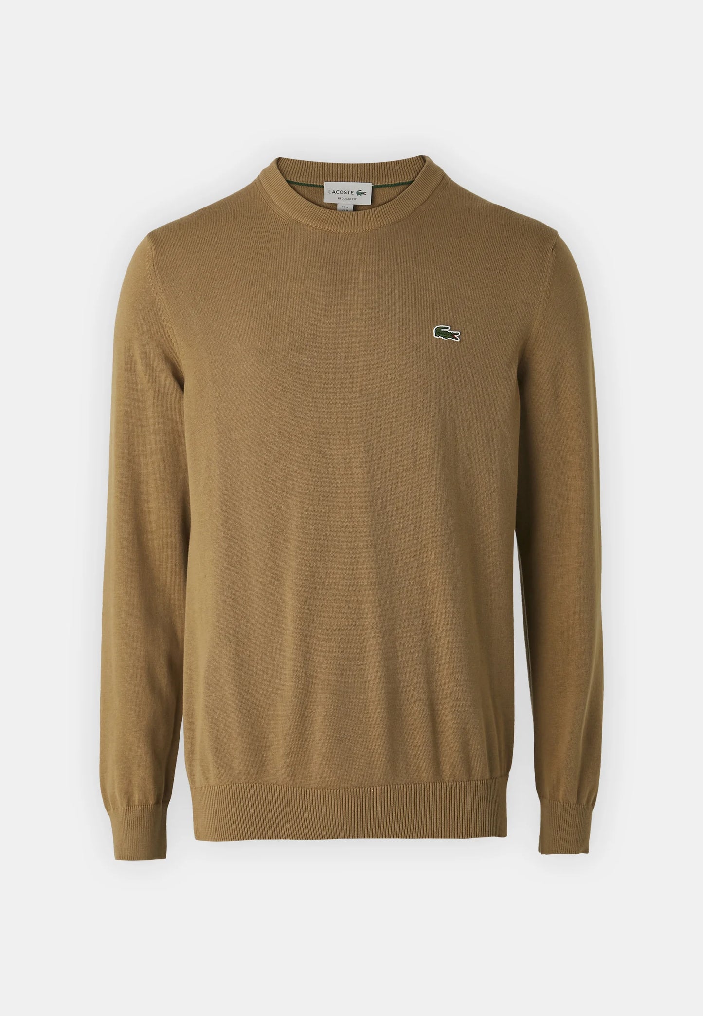 LACOSTE Maglione Uomo girocollo in Lana e Poliamide Marrone chiaro