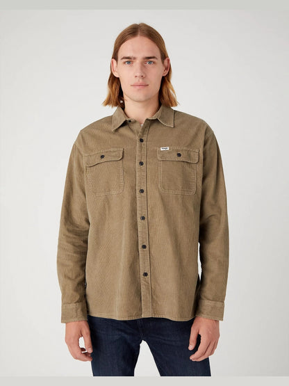 Wrangler Camicia  Uomo in velluto a coste Beige