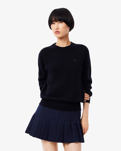 LACOSTE Maglione Donna collo arrotolato in lana cardata 3D