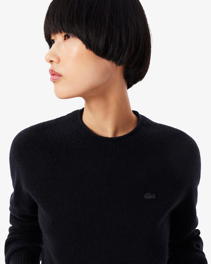 LACOSTE Maglione Donna collo arrotolato in lana cardata 3D