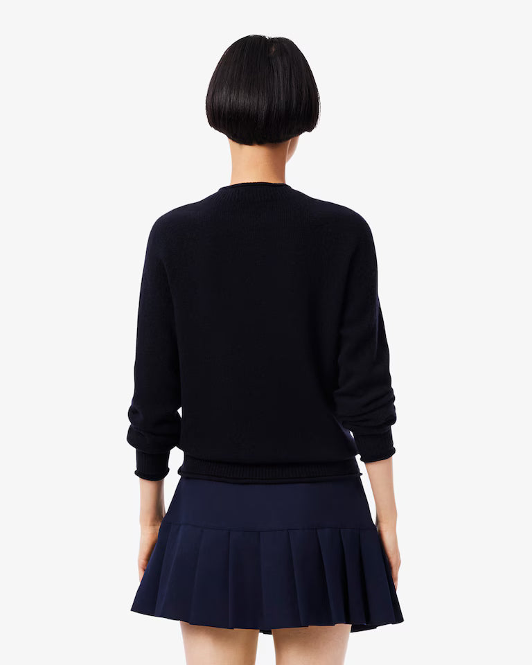 LACOSTE Maglione Donna collo arrotolato in lana cardata 3D