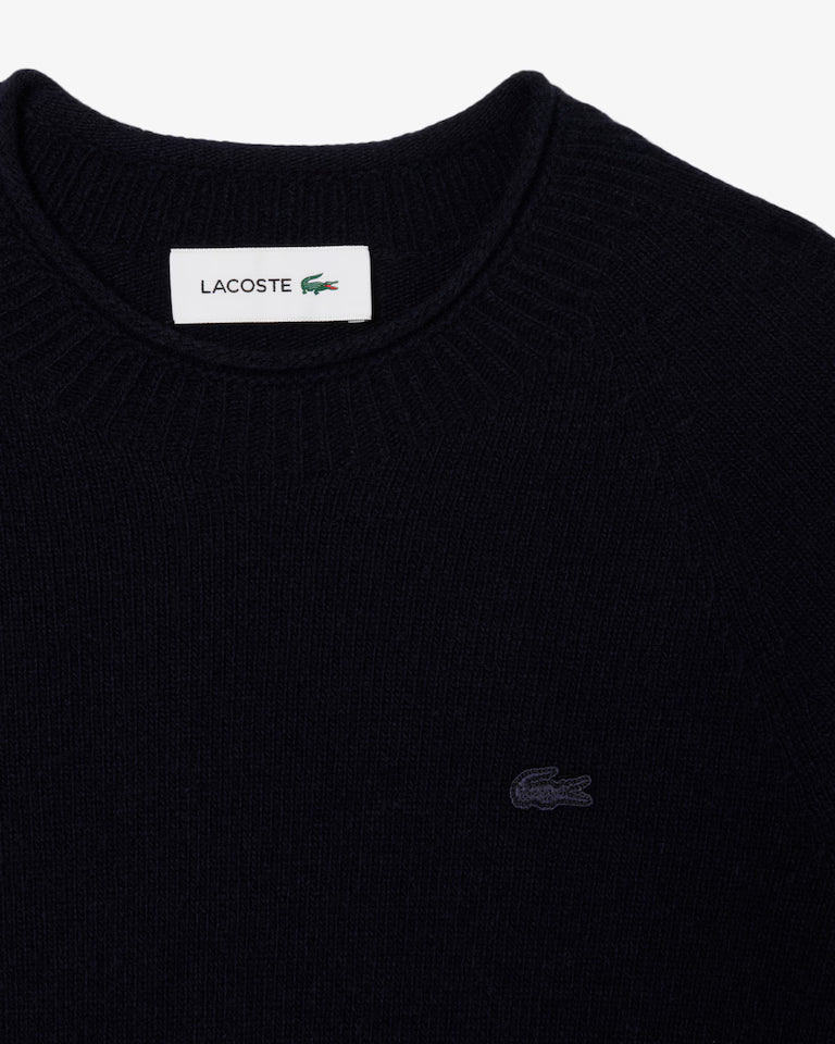 LACOSTE Maglione Donna collo arrotolato in lana cardata 3D