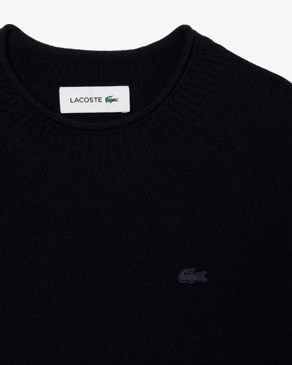 LACOSTE Maglione Donna collo arrotolato in lana cardata 3D
