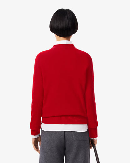 LACOSTE Maglione Donna collo arrotolato in lana cardata 3D