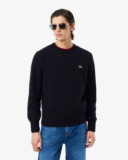 LACOSTE Maglione Uomo girocollo in lana cardata
