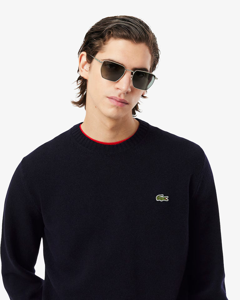 LACOSTE Maglione Uomo girocollo in lana cardata