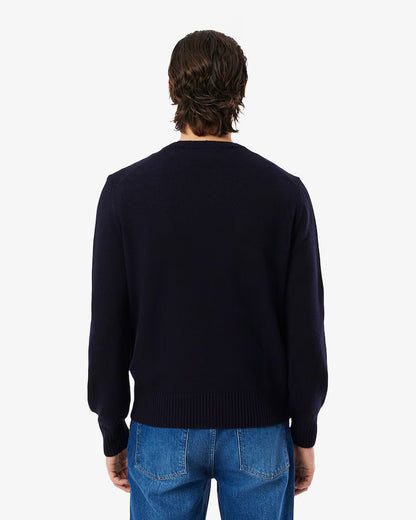 LACOSTE Maglione Uomo girocollo in lana cardata