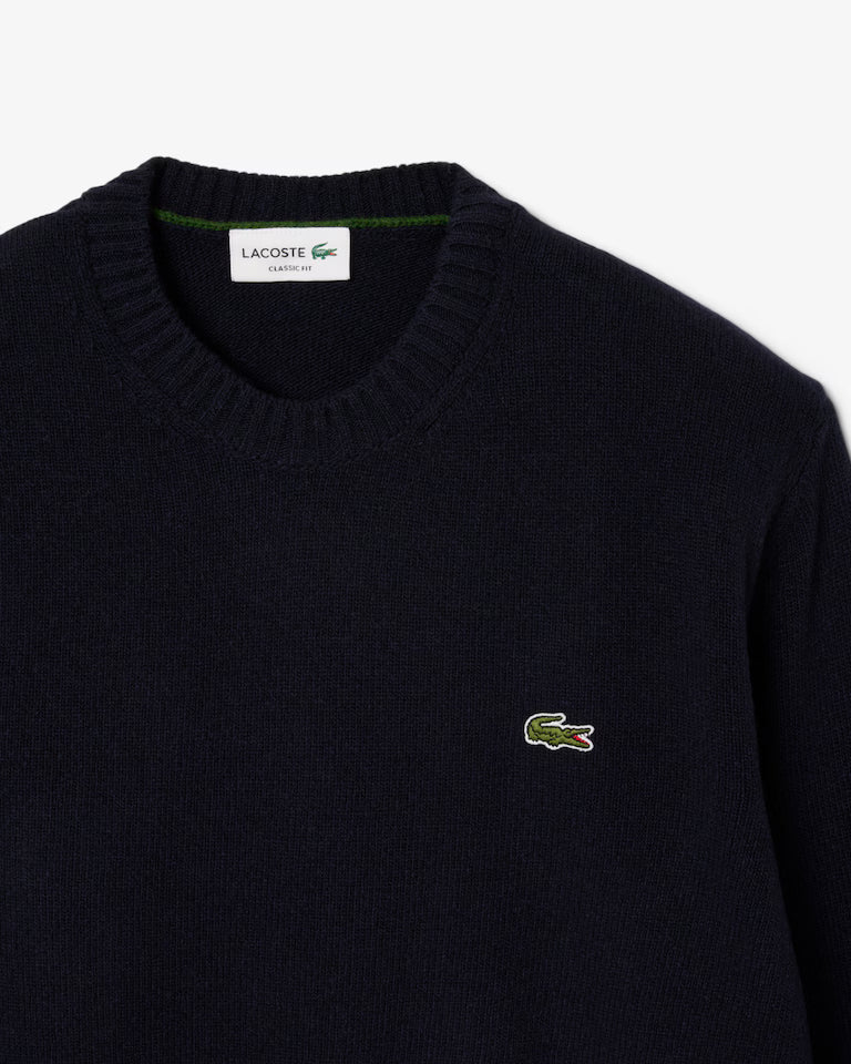 LACOSTE Maglione Uomo girocollo in lana cardata