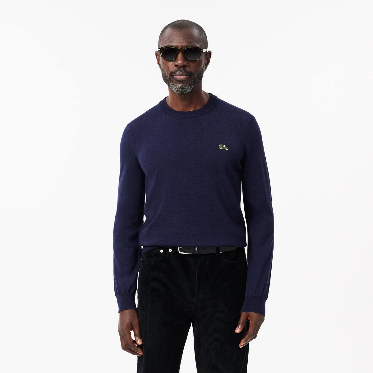 Lacoste maglione girocollo AH3225 Blu Marine 166 - indossato