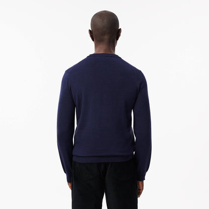 Lacoste maglione girocollo AH3225 Blu Marine 166 - retro
