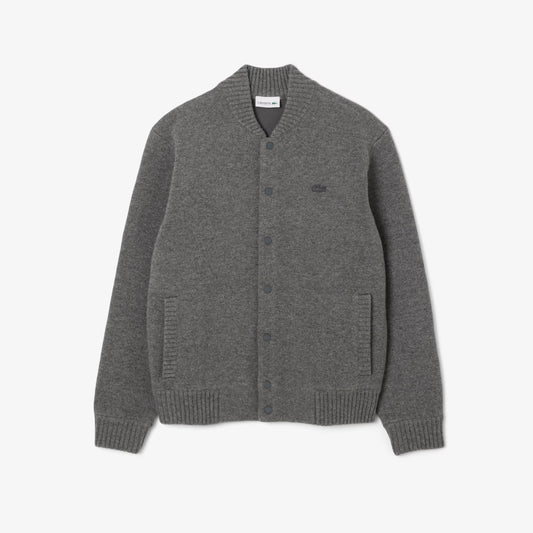 LACOSTE Bomber Uomo in jersey di lana merinos Grigio