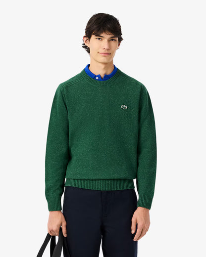 LACOSTE Maglione Uomo girocollo in lana e seta Verde