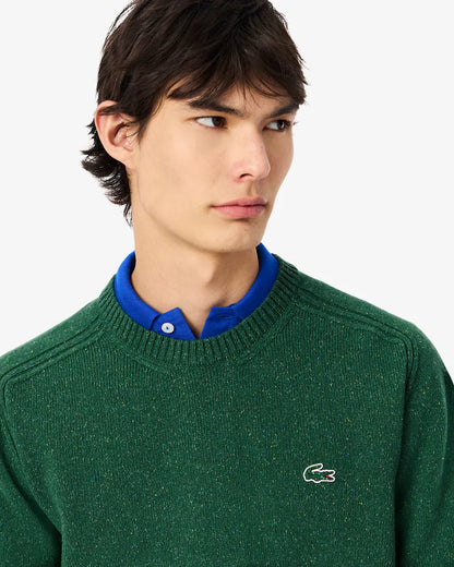 LACOSTE Maglione Uomo girocollo in lana e seta Verde