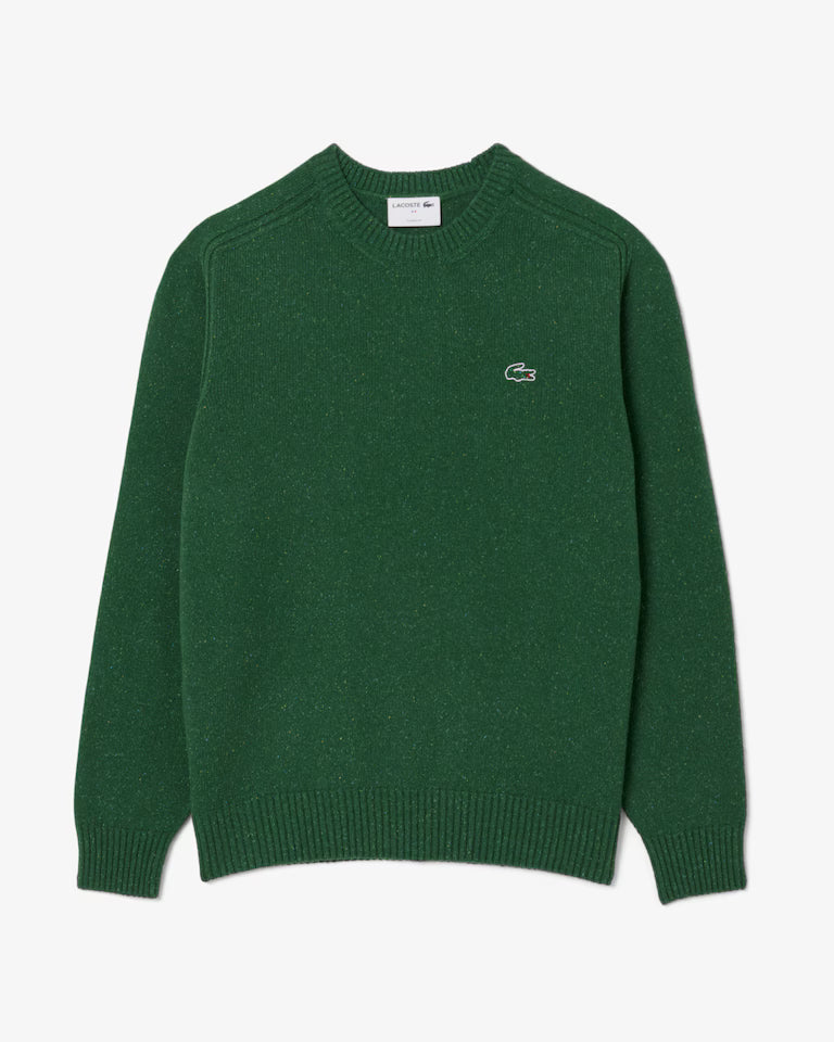 LACOSTE Maglione Uomo girocollo in lana e seta Verde