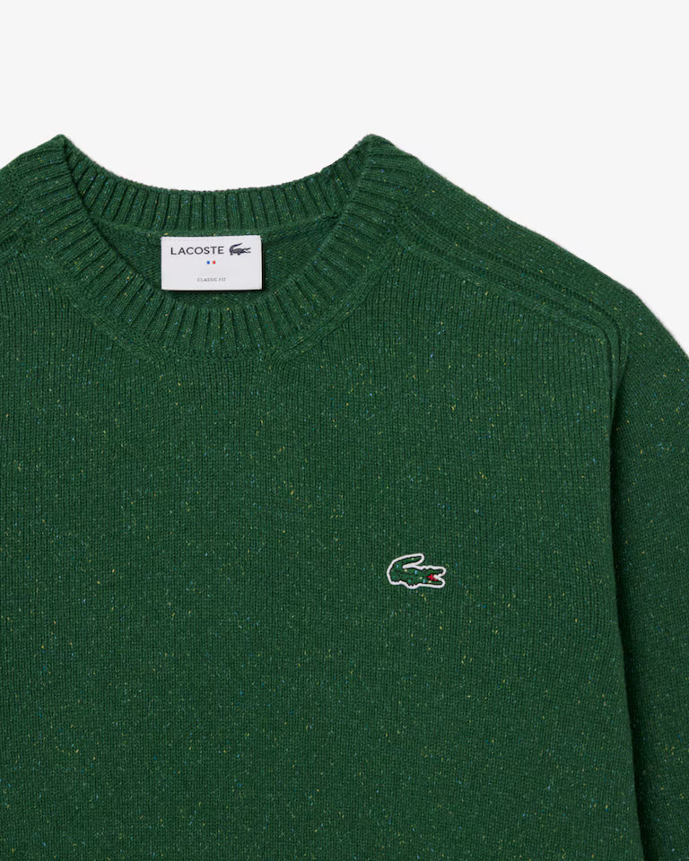 LACOSTE Maglione Uomo girocollo in lana e seta Verde