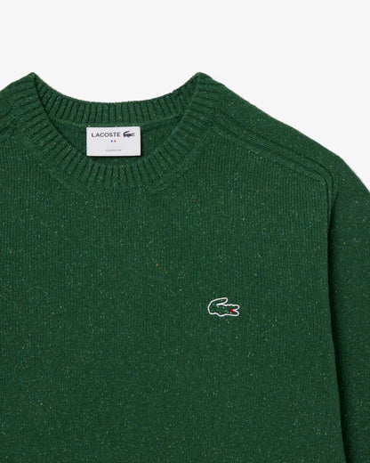 LACOSTE Maglione Uomo girocollo in lana e seta Verde