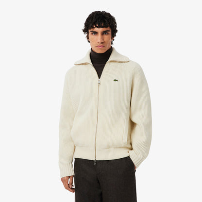 LACOSTE Maglione Uomo a collo alto con zip in lana cardata