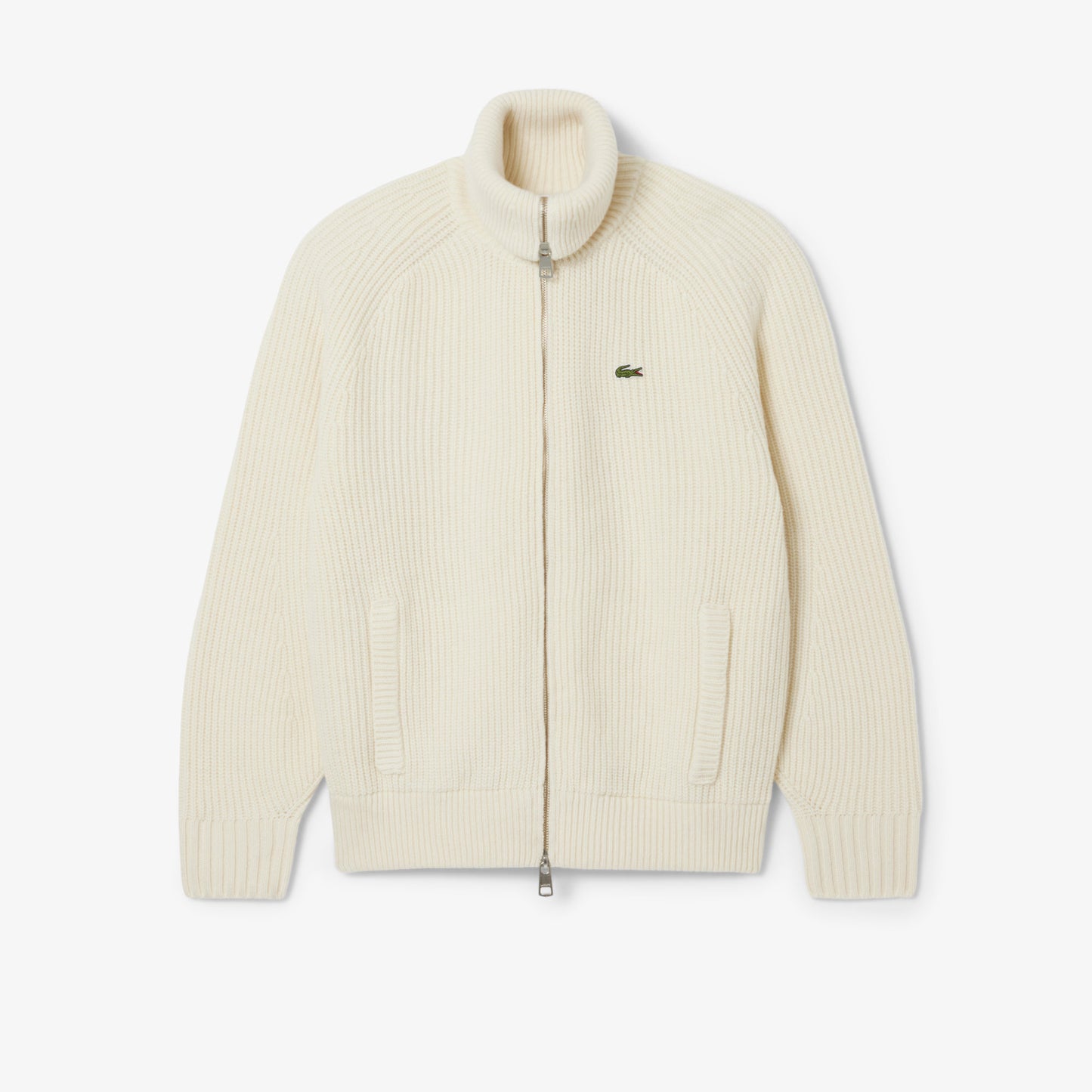 LACOSTE Maglione Uomo a collo alto con zip in lana cardata