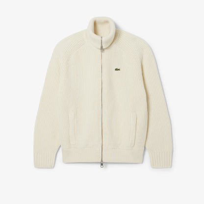 LACOSTE Maglione Uomo a collo alto con zip in lana cardata