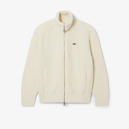 LACOSTE Maglione Uomo a collo alto con zip in lana cardata