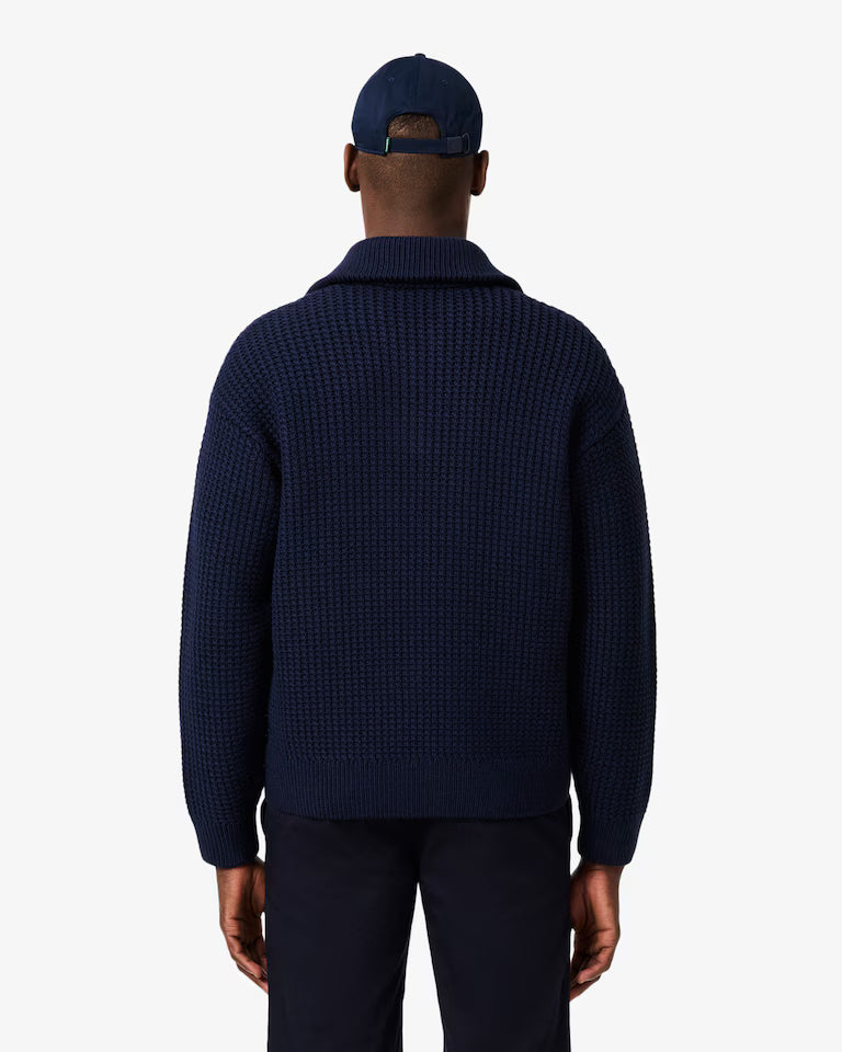 LACOSTE Maglione Uomo collo alto con mezza zip in lana pesante