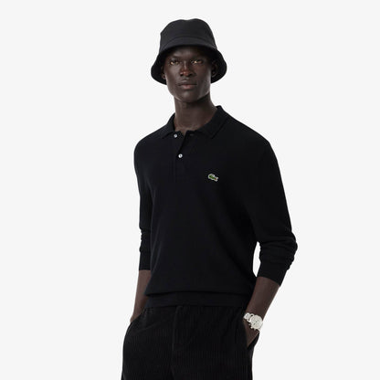 Lacoste polo maniche lunghe AH9904 Nero 031 - indossata