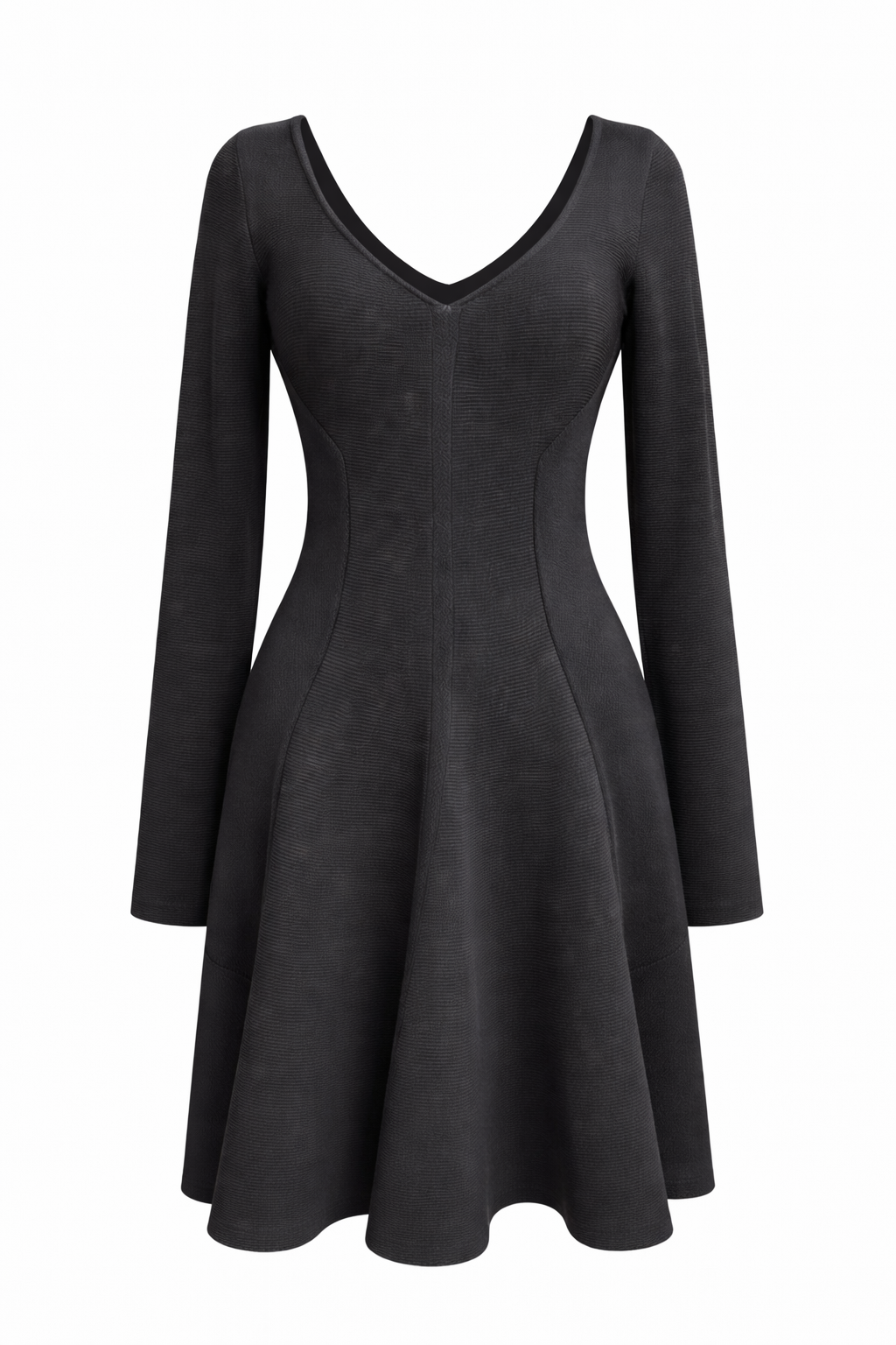 Lacoste · Abito donna scollo V misto lana nero