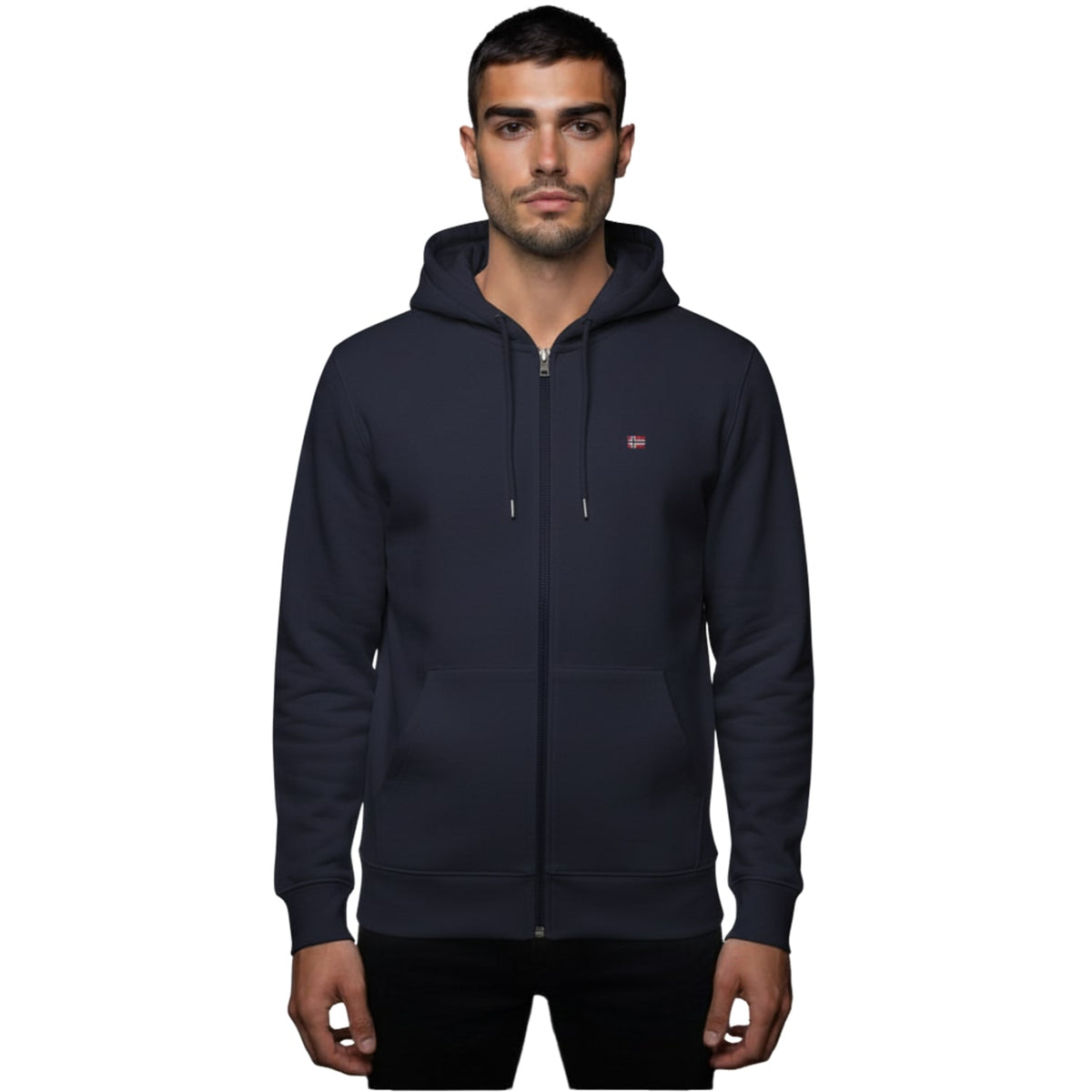Napapijri felpa Balis con cappuccio e zip Blu Marine