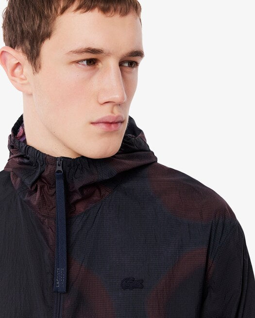 Lacoste Giacca in nylon ripstop impermeabile con stampa ombré